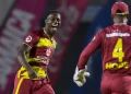 Shamar Joseph collected his best figures in T20I cricket  •  AFP/Getty Images