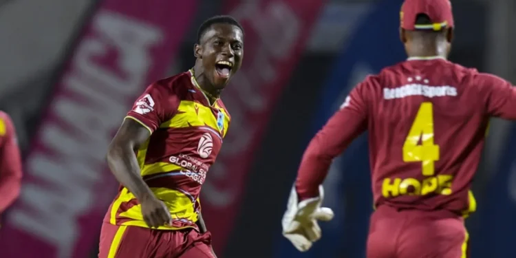 Shamar Joseph collected his best figures in T20I cricket  •  AFP/Getty Images