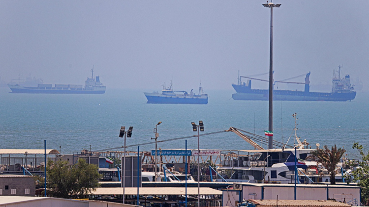 Vessels anchored in Bandar Abbas along the Strait of Hormuz, June 18, 2026. /VCG