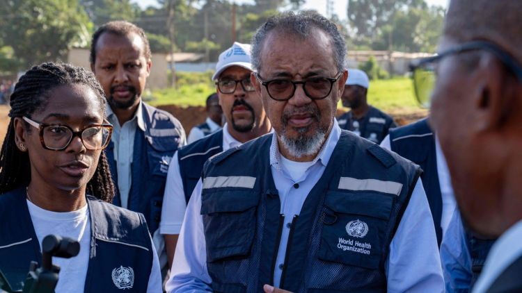 The Director-General of the World Health Organization (WHO) Tedros Adhanom Ghebreyesus visits a new Ebola treatment center in Bunia, in the northeastern Democratic Republic of the Congo, May 31, 2026. /VCG