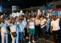Participants lift their candles during the People’s National Movement’s (PNM) Candlelight Vigil in Defence of Democracy and Freedom in San Juan on Wednesday evening. —Photo: ISHMAEL SALANDY
