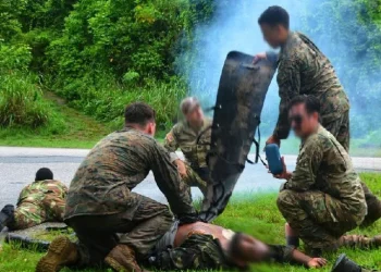 INTENSE: A United States Special Operations Combat Medic and participants from the Trinidad and Tobago Defence Force (TTDF) successfully concluded a four-day Tactical Combat Casualty Care (TCCC) exchange at Teteron Barracks, held from June 15-18. Participants from the TTDF and interagency partners worked together through intense, realistic trauma scenarios, focusing on casualty assessment, treatment and evacuation. See Page 5 —Photo: US Embassy