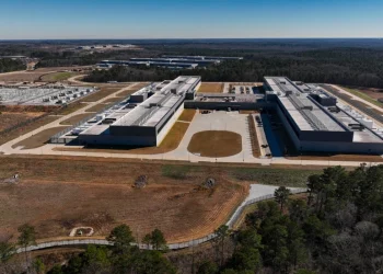 Meta’s Stanton Springs Data Center is visible Jan. 13, 2026, in Newton County, Ga. (AP Photo/Mike Stewart, File)