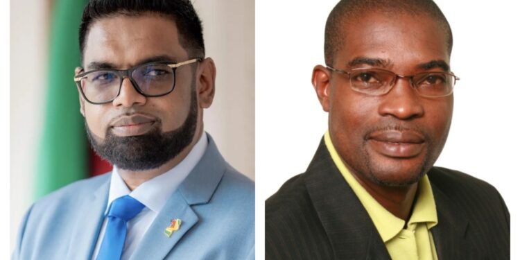 L-R President Irfaan Ali, AFC Chairman and Interim Leader David Patterson