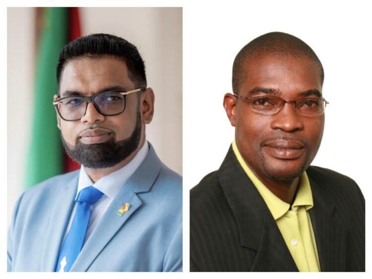 L-R President Irfaan Ali, AFC Chairman and Interim Leader David Patterson