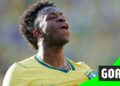 Brazil's Vinicius Junior celebrates scoring an equalising goal against Morocco in New Jersey [(BBC photo)