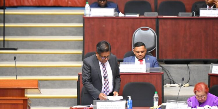 Senior Minister in the Office of the President with Responsibility for Finance, Dr. Ashni Singh,