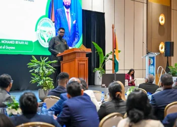 President Dr Mohamed Irfaan Ali addressing the accountants at the 43rd Annual Conference of the Inter-American Accounting Association (ICAC)