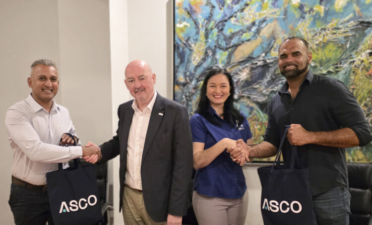 From left to right: Farsi Khudabux, CEO, Baitali Group of Companies, Steve Mitchell, Managing Director - Americas & Australia, ASCO, Deborah Benjamin, Managing Director - Trinidad, ASCO, Guido Koorndijk, Marine Support Base Director, N.V. DORDT Gateway.