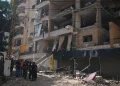 Lebanese security officers gather at the site where an Israeli airstrike hit a building in Dahiyeh, Beirut’s southern suburb, Lebanon, Sunday, June 7, 2026. (AP Photo/Hassan Ammar)
