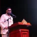 President Dr Mohamed Irfaan Ali addresses the opening ceremony of the International Building Expo at the Guyana National Stadium in Providence