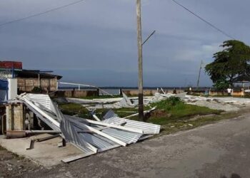 Scene from the storm on the Essequibo Coast