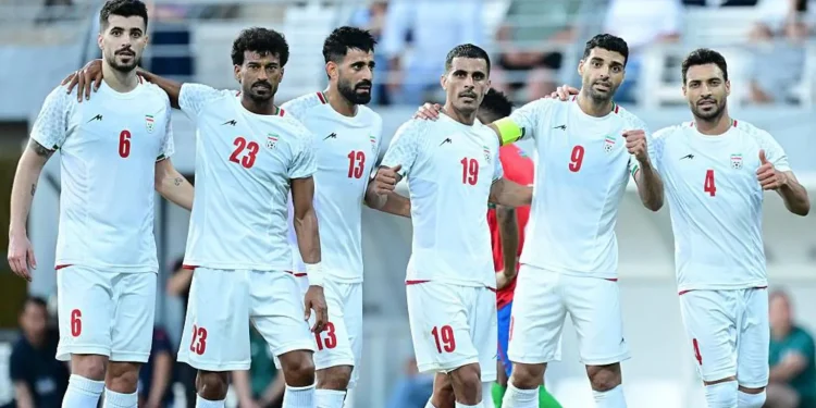 Players of the Iran National Football Team during a friendly match against Gambia in May