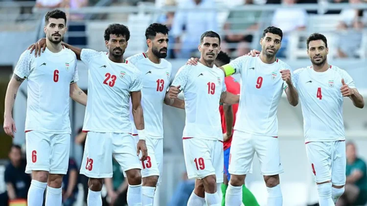 Players of the Iran National Football Team during a friendly match against Gambia in May