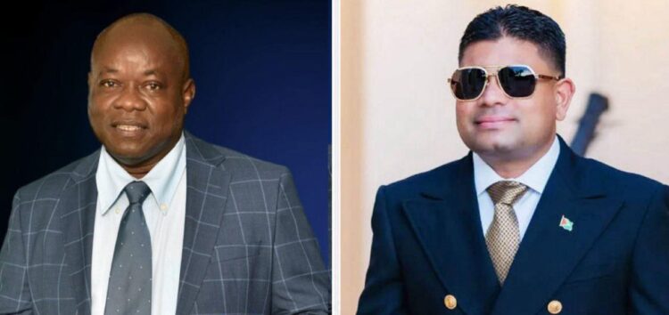L-R PNCR and APNU Leader Aubrey Norton and WIN Leader and Opposite Azruddin Mohamed