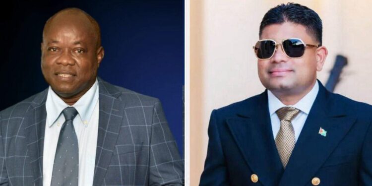 L-R PNCR and APNU Leader Aubrey Norton and WIN Leader and Opposite Azruddin Mohamed