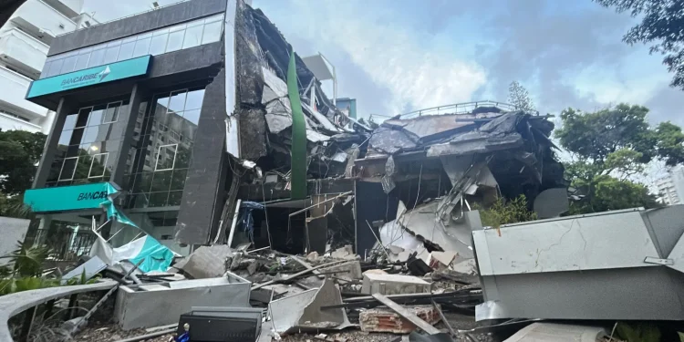 A Bancaribe building that collapsed after an earthquake in Caracas on June 24, 2026.
AFP via Getty Images