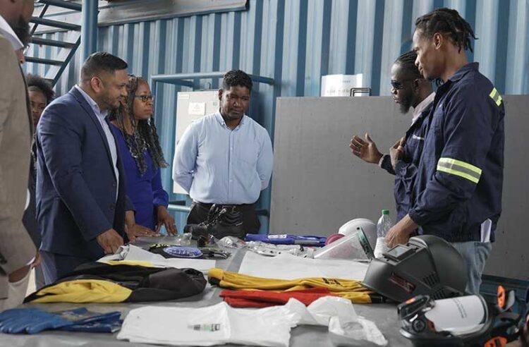 Guyanese welders and technicians, on Tuesday, celebrated historic milestone after completing the country’s first locally fabricated high-pressure process pipes for the Liza Unity FPSO, meeting international quality and safety standards with zero defects and no repairs (Guyana Chronicle photo)