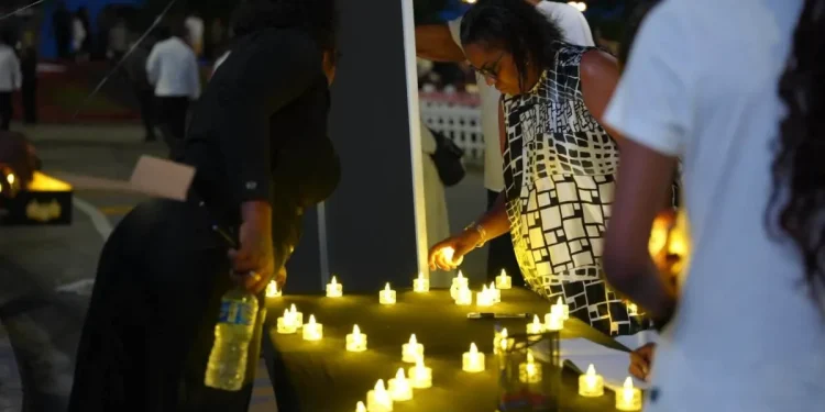 Candles lit in memory of the victims and survivors of the MV Barima Tragedy on Wednesday