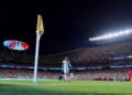 Lionel Messi prepares to take a corner during Argentina's 3-1 quarterfinal win against Switzerland at the 2026 FIFA World Cup at the Kansas City Stadium, the United States, July 11, 2026. (Xinhua/Xu Chang)