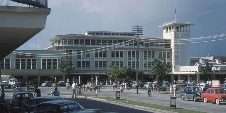 KLM Offices looking towards Bookers, Georgetown (Pauline's photo)