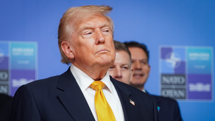 US President Donald Trump poses for a group photo prior to the North Atlantic Council meeting held as part of the 36th NATO Heads of State and Government Summit at the Presidential Complex in Ankara, Türkiye, on July 8, 2026. /VCG