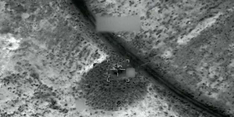 File Photo: This screen grab taken from video footage shared by the US Central Command on social media platform X and made available via AFPTV on July 13, 2026 purportedly shows US strikes against Iranian military installations. [Photo/Agencies]