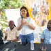 Minister of Local Government and Regional Development Priya Manickchand speaks with vendors at the East Ruimveldt market