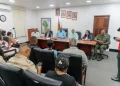 Prime Minister Brigadier Retired Mark Phillips briefed the public on Monday at his office in Georgetown (DPI photo)