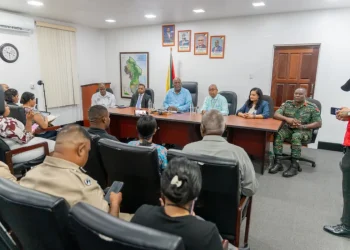 Prime Minister Brigadier Retired Mark Phillips briefed the public on Monday at his office in Georgetown (DPI photo)