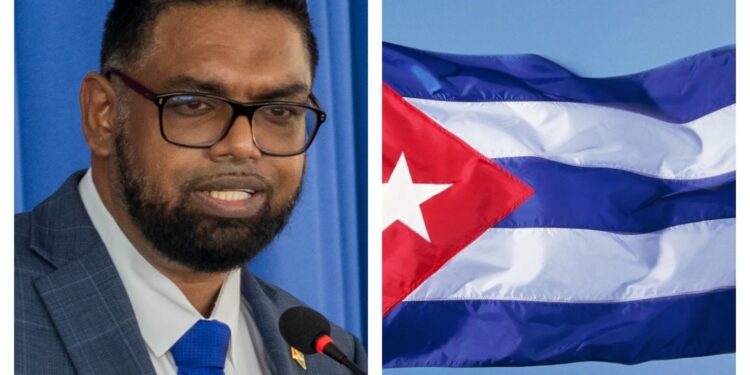President Irfaan Ali, Cuba's flag