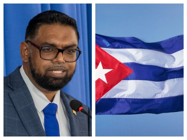President Irfaan Ali, Cuba's flag