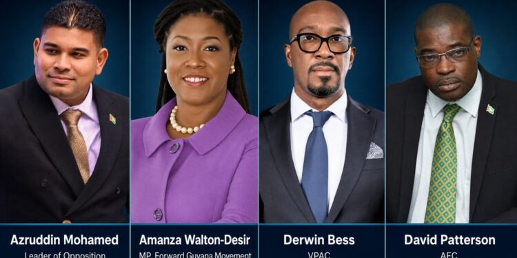 Joint Opposition- Mohamed (WIN), Walton-Desir (FGM), Bess (VPAC) and Patterson (AFC)