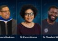 L-R Dr. Terrence Campbell, Dr. Karen Abrams, Dr. Cleveland Waddell