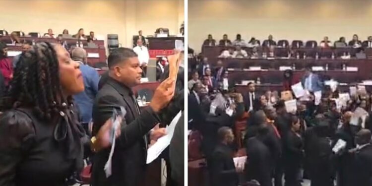 Joint Opposition protest in National Assembly- July 27, 2026 (screengrabs)