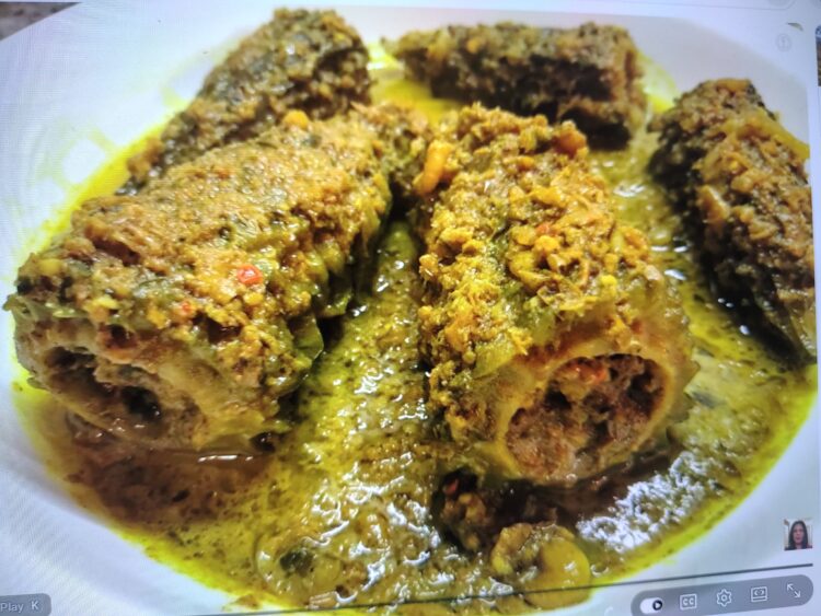 kaloungy/stuff Karela with shrimp