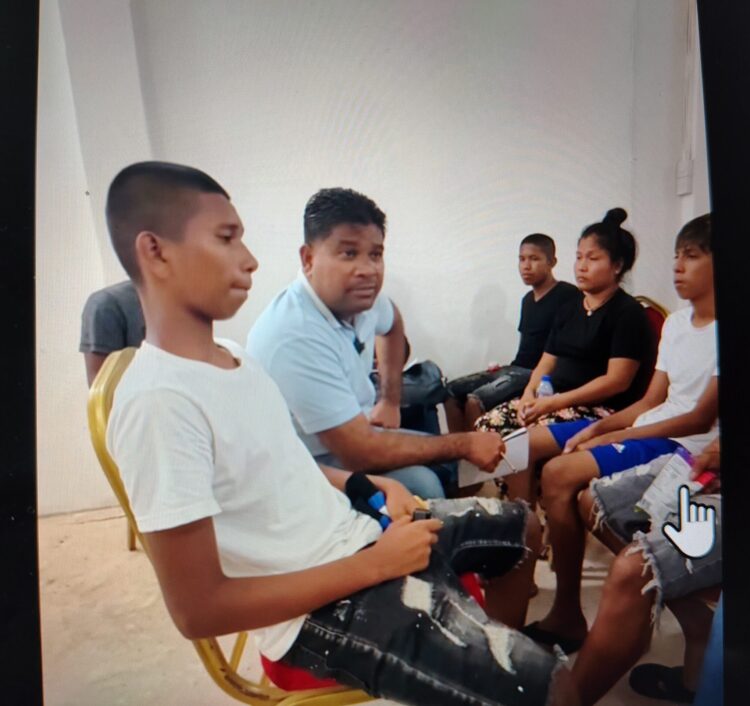 Screengrab: Opposition Leader Azruddin Mohamed meets with survivors of the MV Barima tragedy and families of the victims in Port Kaituma on Saturday, July 25, 2026.