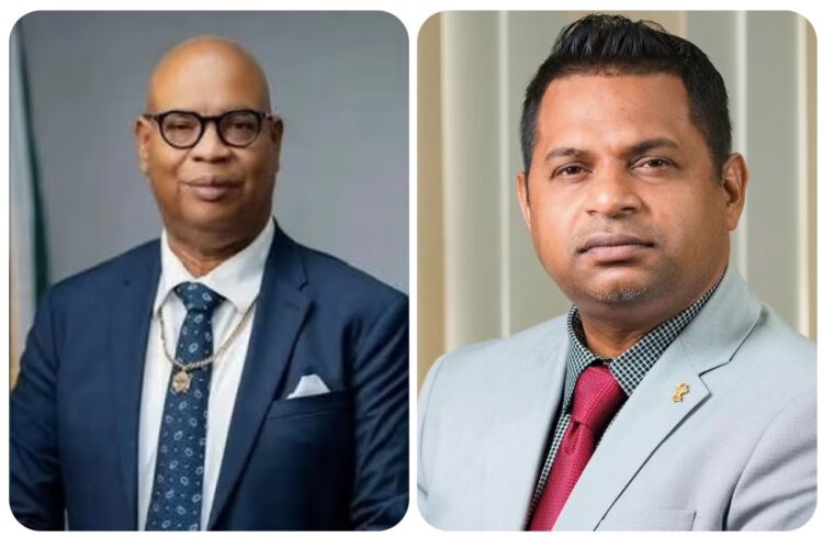 L-R- Ministers Juan Edghill, Deodat Indar