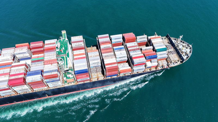 File photo of an aerial view of Qingdao Port in Qingdao, east China's Shandong Province. /VCG