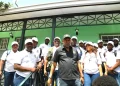 Members of Haiti’s government with the 31-person volunteer medical mission prepare to board a flight to Venezuela on July 7, carrying 5.5 tons of medical supplies to assist communities affected by twin earthquakes.