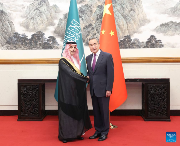 Chinese Foreign Minister Wang Yi, also a member of the Political Bureau of the Communist Party of China Central Committee, meets with Minister of Foreign Affairs of Saudi Arabia Prince Faisal bin Farhan Al Saud in Beijing, capital of China, June 30, 2026. (Xinhua/Pang Xinglei)