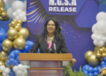Minister of Education, Sonia Parag, addresses Friday's 2026 National Grade Six Assessment (NGSA) results announcement (Guyana Chronilce/ Sachin Persaud photo)