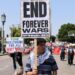 Demonstrators holding placards take part in a May Day rally in Los Angeles, California, the United States, on May 1, 2026. (Photo by Qiu Chen/Xinhua)