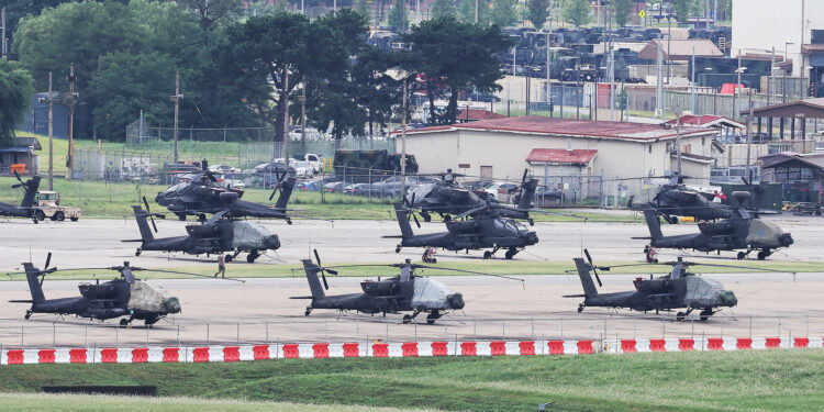 ROK and US militaries launch joint military exercises in Pyeongtaek, the Republic of Korea, August 17, 2026. /VCG