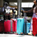 Travelers gathered with their luggage at the international terminal of Los Angeles International Airport, on June 23, 2024. /CFP