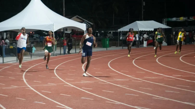 Athletes competing at the Bayroc National Stadium in Linden, Region Ten