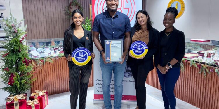General Manager of Jacobs Jewellery, Dellon Caesar, and other staff.