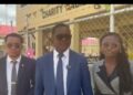 Attorneys representing T&HD workers charged for murder in the MV Barima Tragedy. At center is Attorney-at-law Eden Corbin (screen grab)