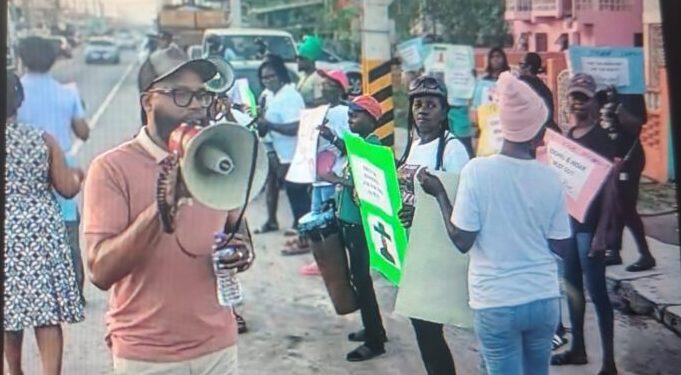 MV Barima Protest at Grove, East Bank Demerara on August 8, 2026 (screengrab)