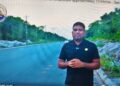 Opposition Leader Azruddin Mohamed on the Linden/Soesdyke Highway (screen grab)